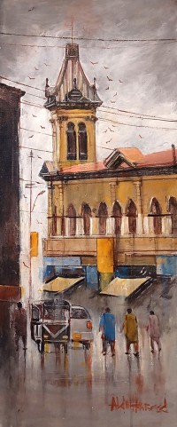 Abdul Hameed, 12 x 30 inch, Acrylic on Canvas, Cityscape Painting, AC-ADHD-172